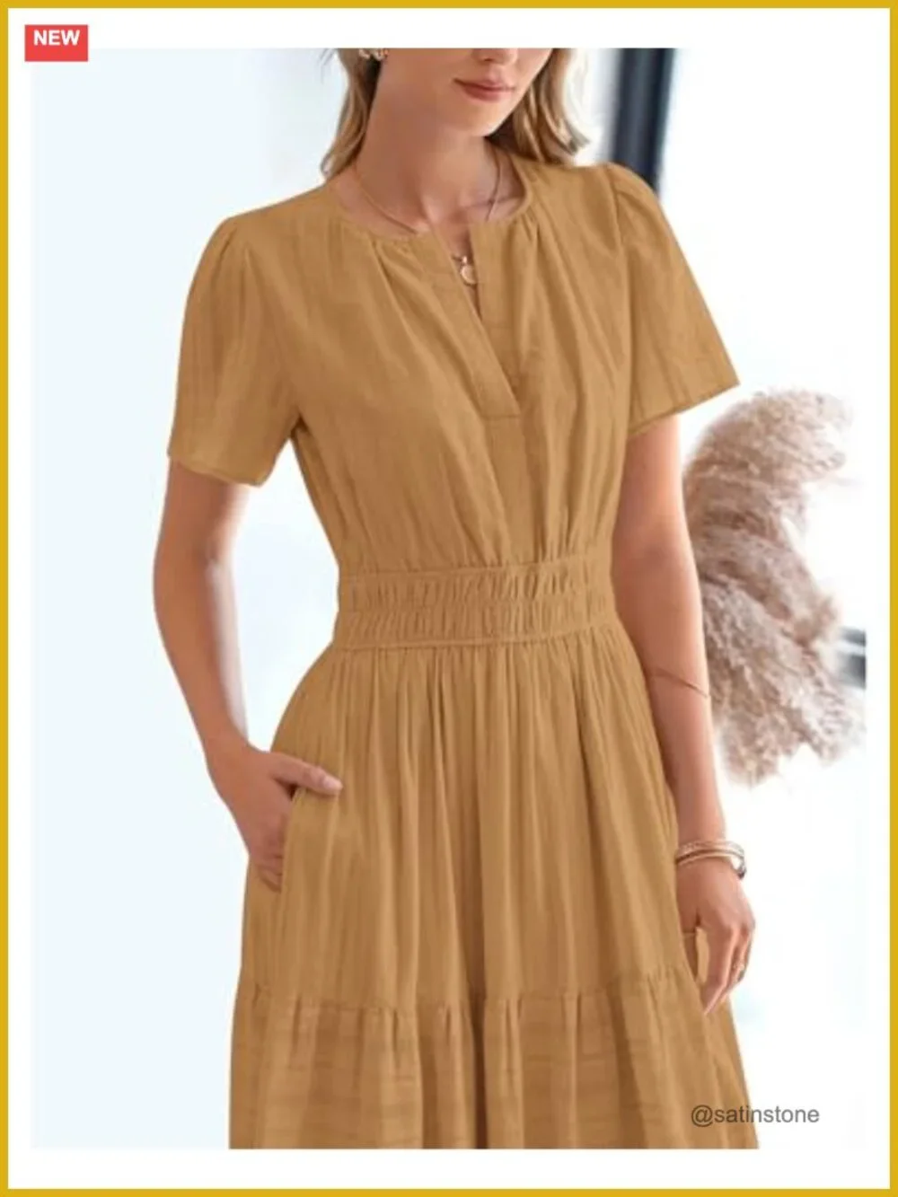Womens Boho Maxi Dress Short Sleeve V Neck Tiered Ruffle Beach